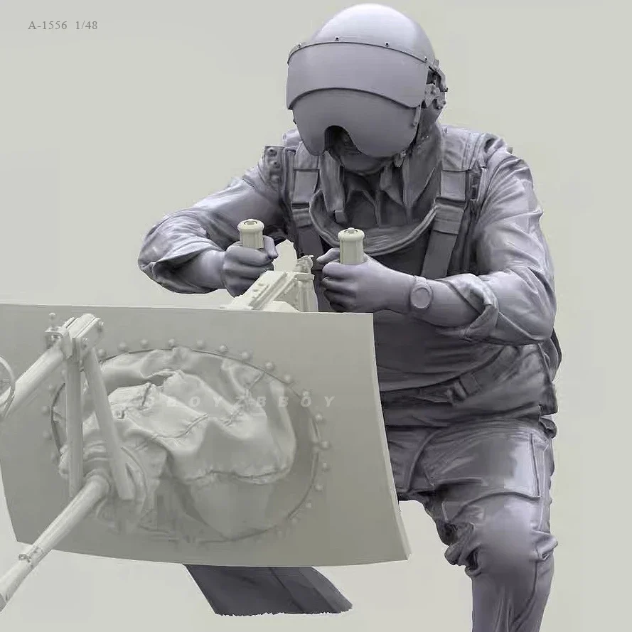 1/48 Resin Soldier model kits figure colorless and self-assembled A-1556 (Single person, no gun)