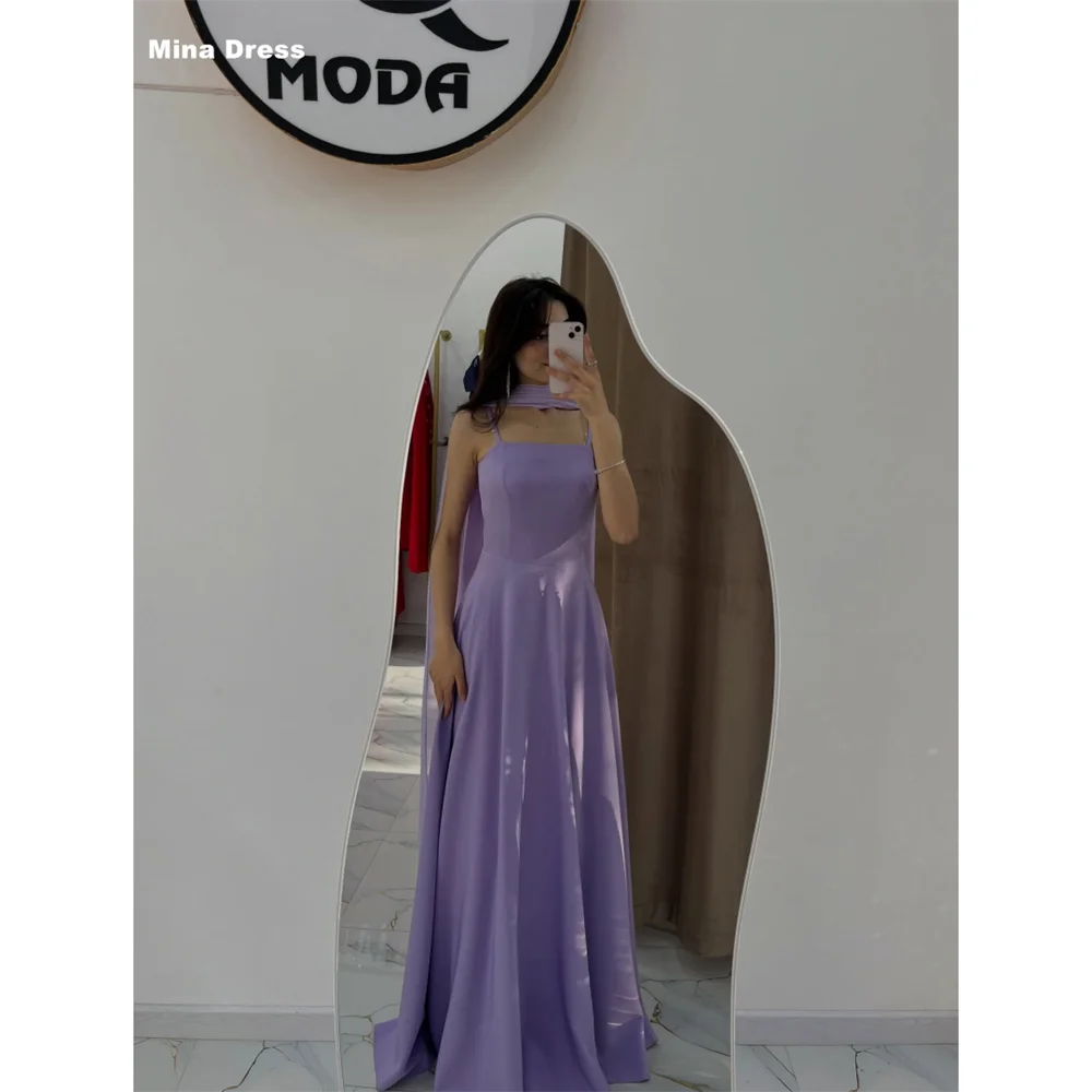 

Mina Customized Purple Elegant Party Dresses for Special Occasions Shoulder Strap Shawl Sleeveless Backless Prom Dress Night