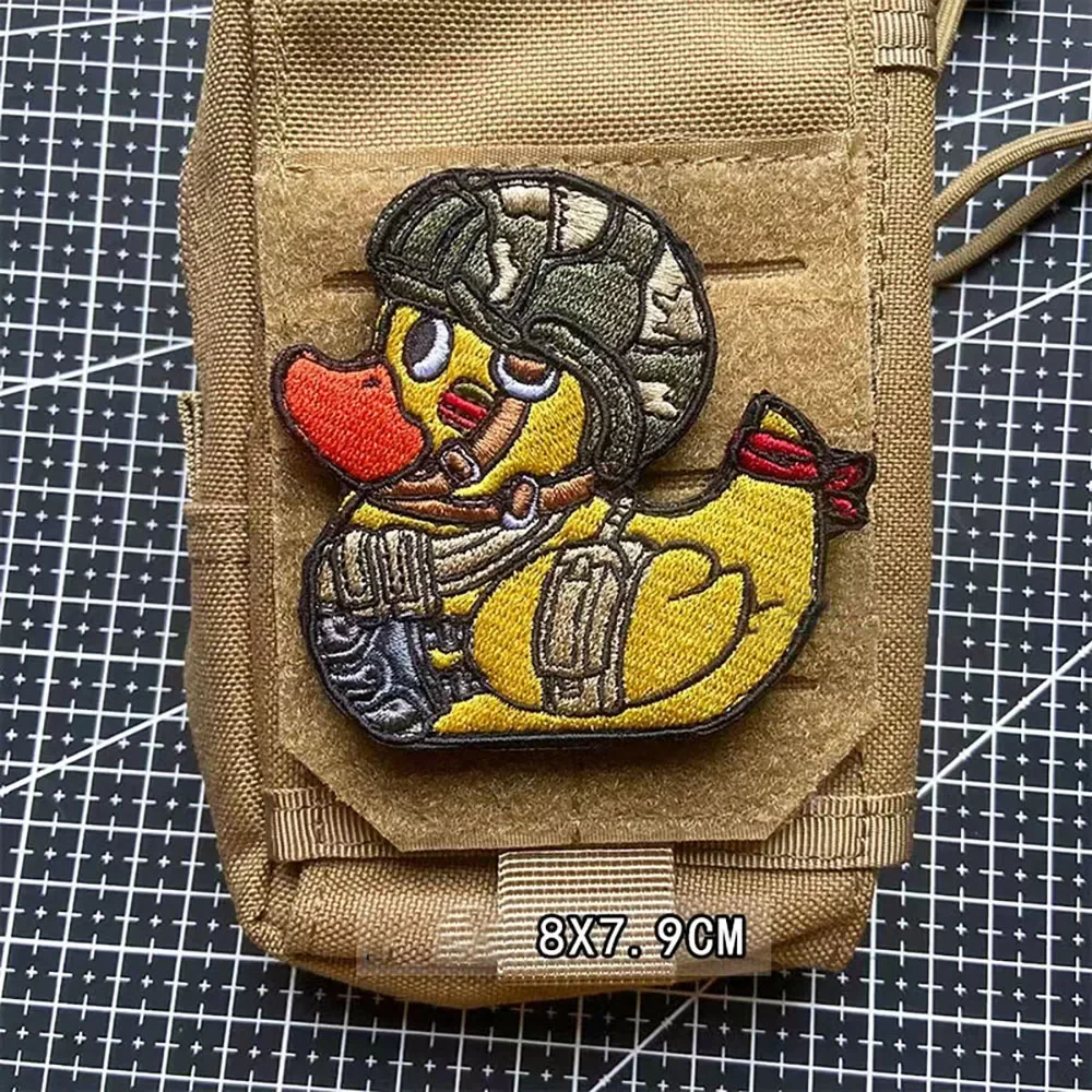 3D PVC Tactical Cute Little Yellow Duck Patch Embroidery Military Armband Instructor Funny Badges on Backpack Vest DIY Decor