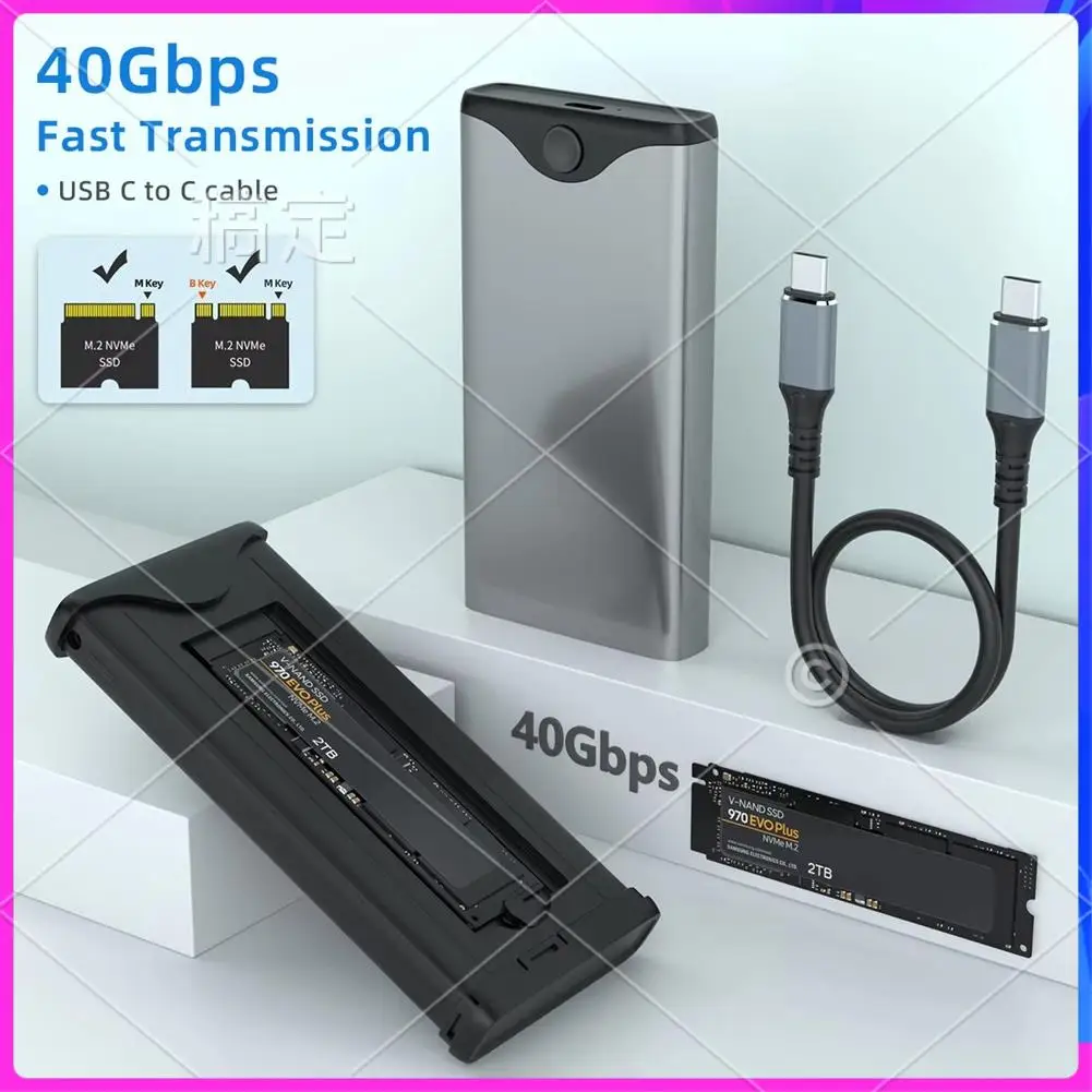 

ABT-M.2 SATA NVME Dual Protocol SSD Enclosure Dual Bay SATA&NVME SSD Case 10Gbps USB Type C SSD Case M.2 Hard Disk Box