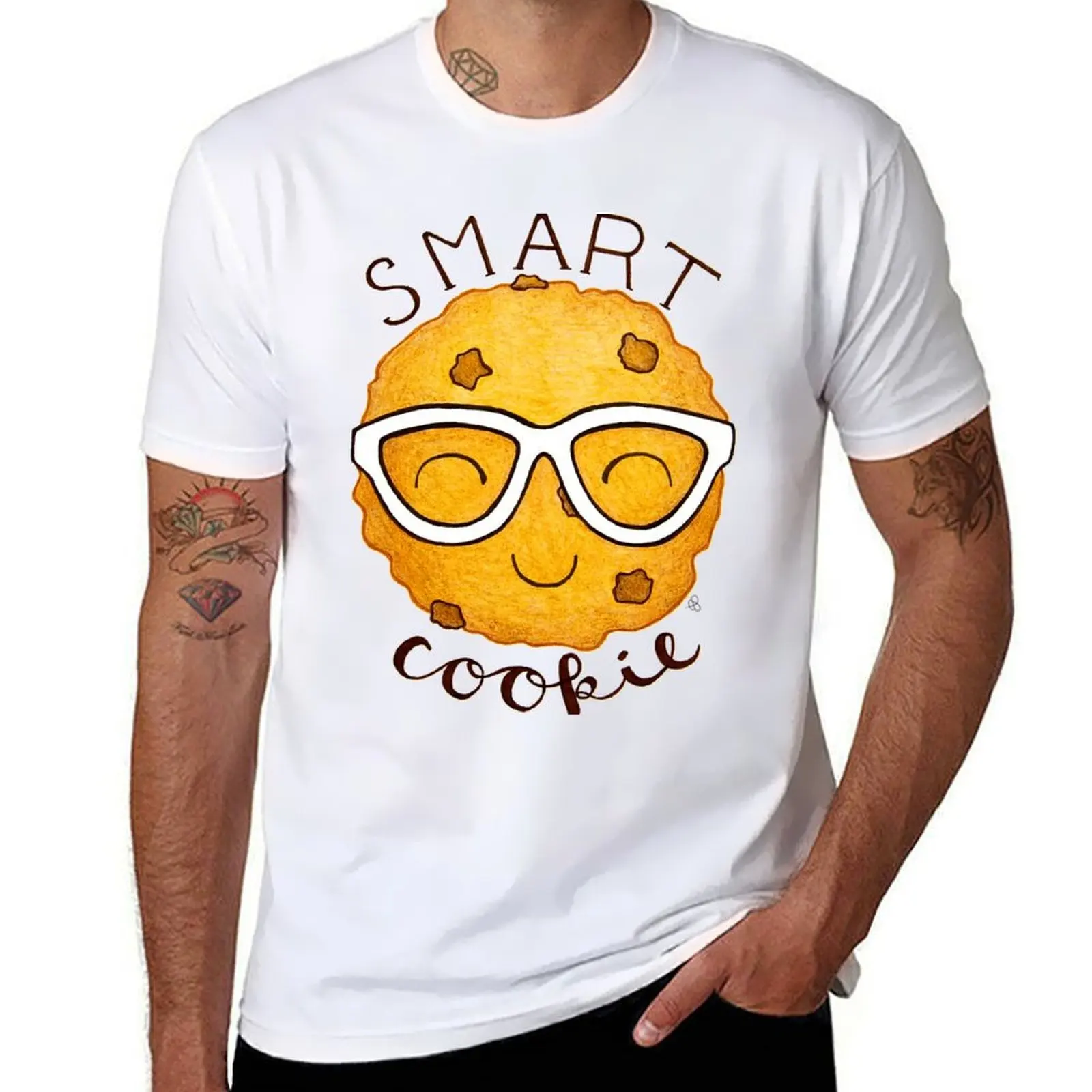 

Smart Cookie - A Clever Chocolate Chip Cookie Wearing Glasses T-Shirt man t shirt designer t shirt personalised T-shirt