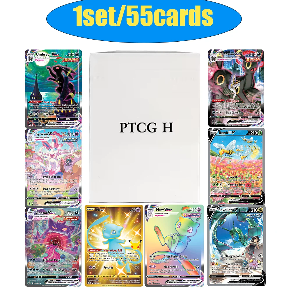 

PTCG-H Прокси-карта Umbreon Espeon Palkia Gengar Glaceon Mew Rayquaza Astral Radiance Evolving Foil PKM Карты Весь набор