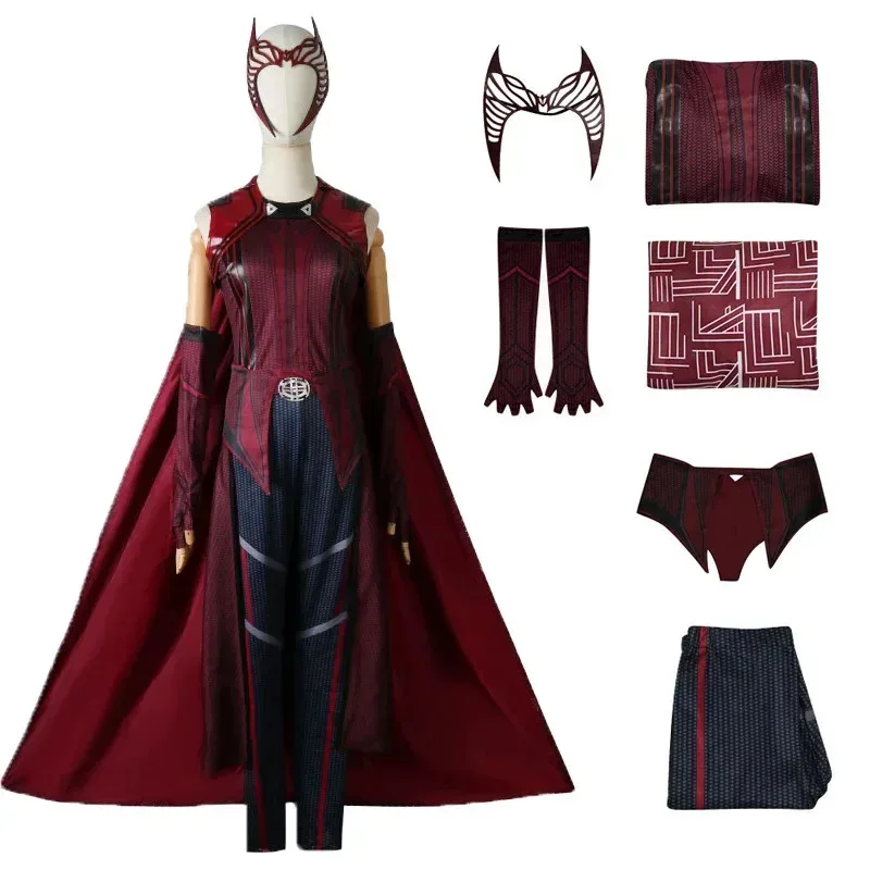 

Movie Cosplay Scarlet Wanda Vision Cosplay Costume for Women Witch Comic Con Carnival Suit Mask Halloween Costume High Quality