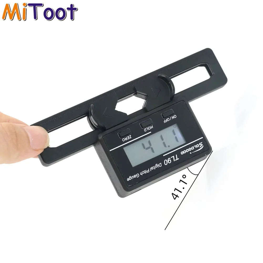 RC Helicopter Main Blade Digital Pitch Gauge TL90 LCD Backlit Display Angle Measurement Tool for 250‑800mm Heli Model Repair Par