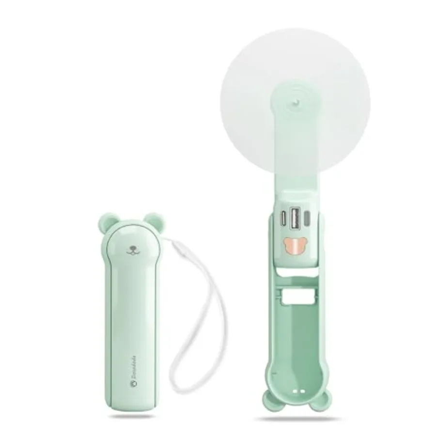 

Portable Handheld Fan with Power Bank and Flashlight, Mini Pocket USB Rechargeable Fan[26H Runtime], Compact Cooling for Women/