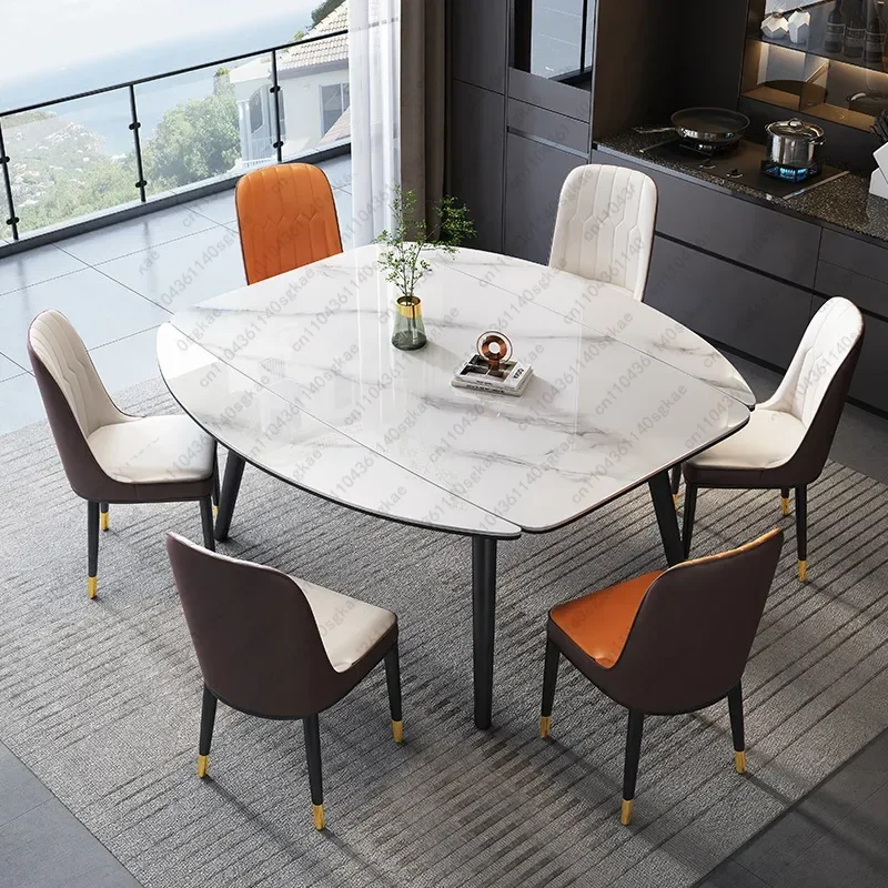 Kitchen Dining Table Luxury Sedentary Rectangular Elegant Tables Multifunction Home Furniture Marble Muebles Restaurant Oval