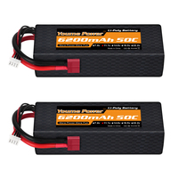Youme 3S 11.1V 6200mah RC Lipo Battery 50C Hard case Car Battery with T Deans Plug Connector For 1/10 1/12 RC Car Truck Monster