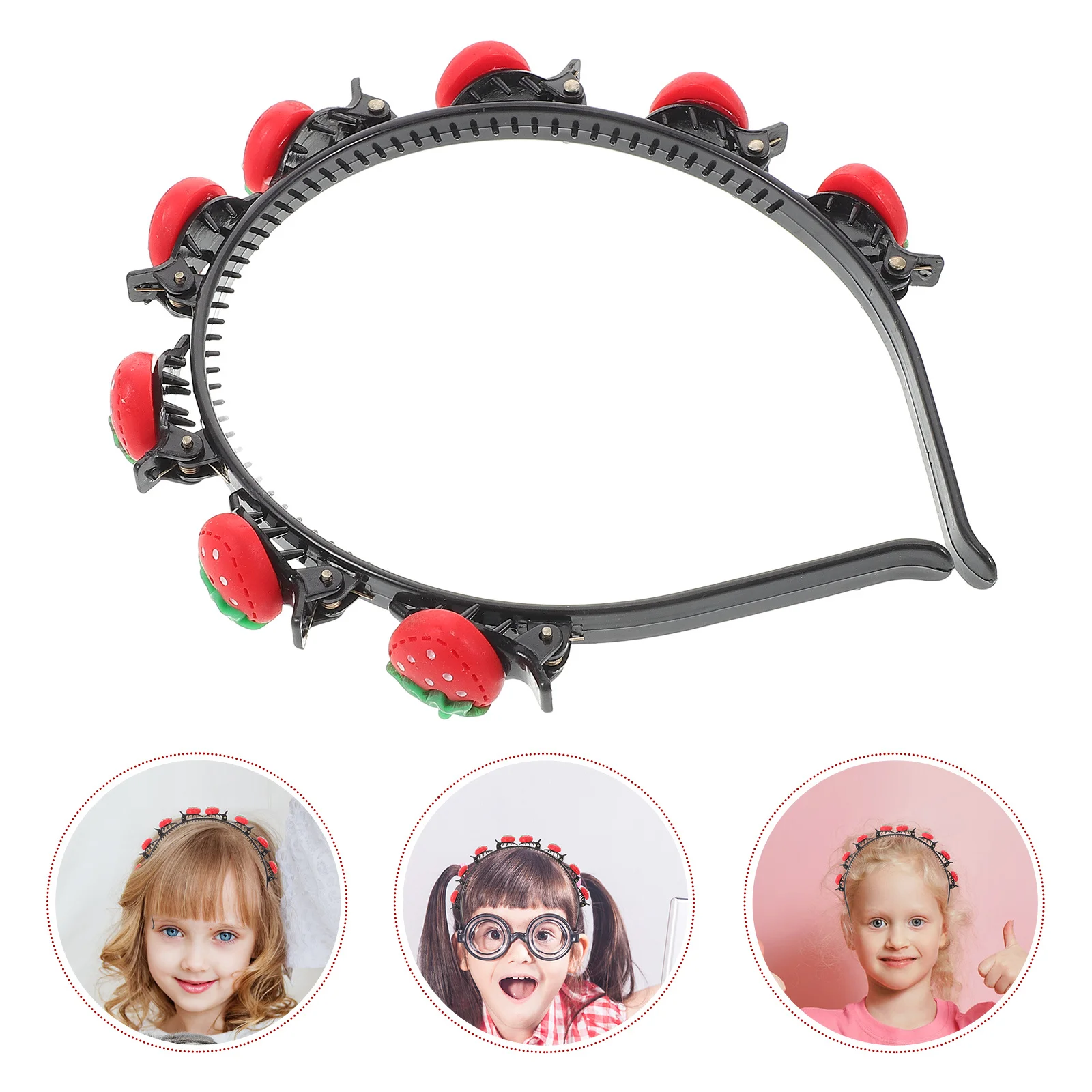 

Strawberry Headband Cute Girls Double Layer Hairpin Toddler Hairband for Little Girls Party Photoshoot Hair Accessory