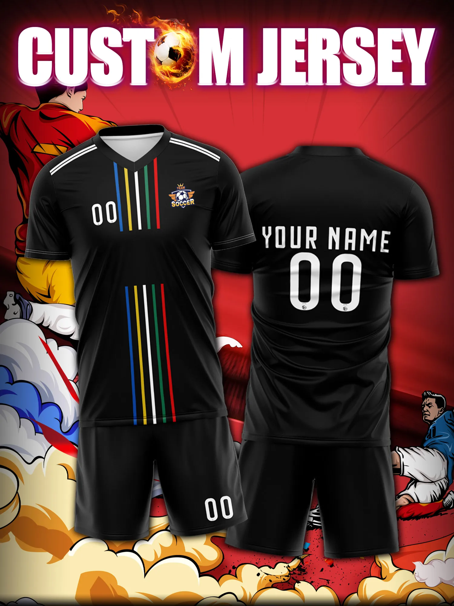 2026 Men's and Women's Customized Name and Number Sports V-Neck Jerseys, Quick-Drying, Fashionable, Sublimation Technology