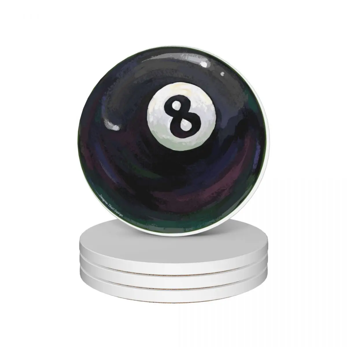 Billiards 8 Ball Ceramic Coasters (Set of 4) drink set ceramic Coasters