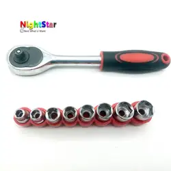 Krachtige 8pcs 1/4 Inch Drive Hex Bit Socket Set Socket wrench Set Wrench Adapter 5/6/7/8/9/10/11/12mm + 1/4 Inch Wrench