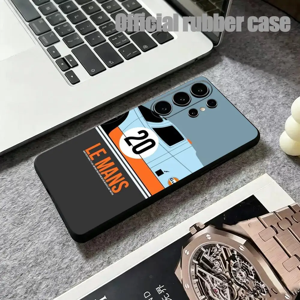 Car G-Gulf-Racing Phone Case For Samsung Galaxy S26 S25 S24 S23 S22 S21 Plus Ultra Fold A Soft Black