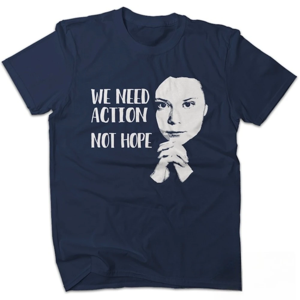 نحن بحاجة إلى عمل لا أمل غريتا ثونبرج التي شيرت غريتا ثونبرغ إقتباس قميص غزة فلسطين النساء الرجال الشارع الشهير الجرافيك تيشيرت مطبوع #4