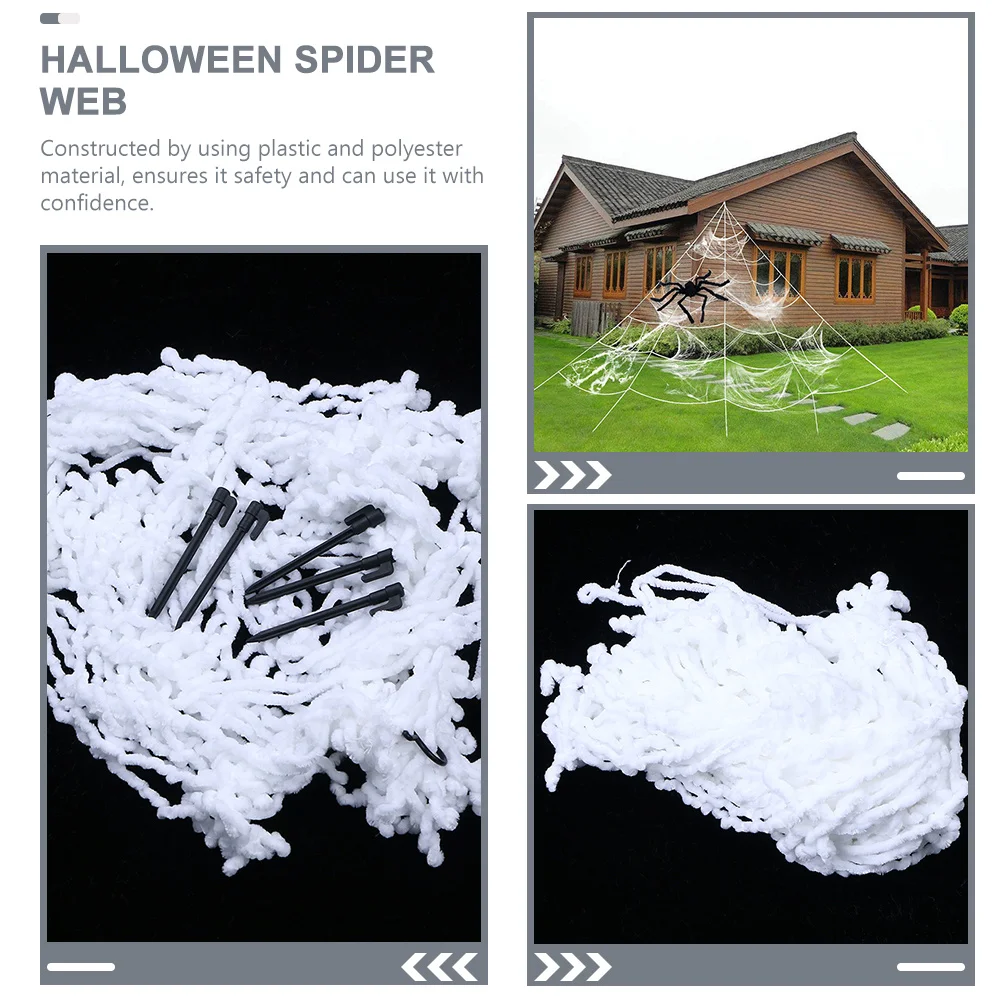 

1Set Realistic Halloween Spider Web Decor Plastic Polyester Material for Halloween Party Decoration Outdoor Indoor