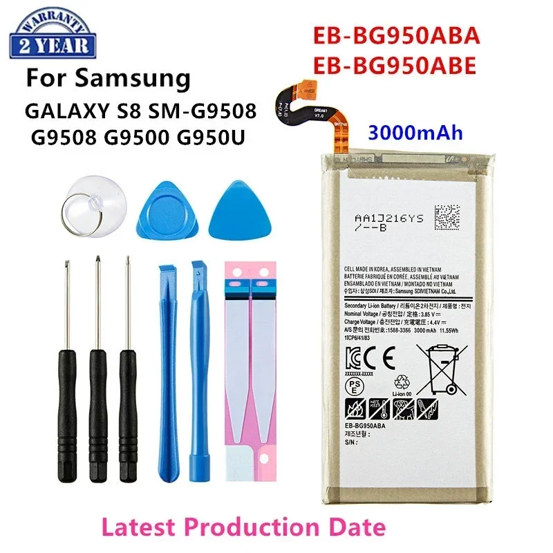 Brand New EB-BG950ABE EB-BG950ABA 3000mAh Battery For Samsung Galaxy S8 SM-G9508 G950T G950U/V/F/S G950A G9500 G950 +Tools