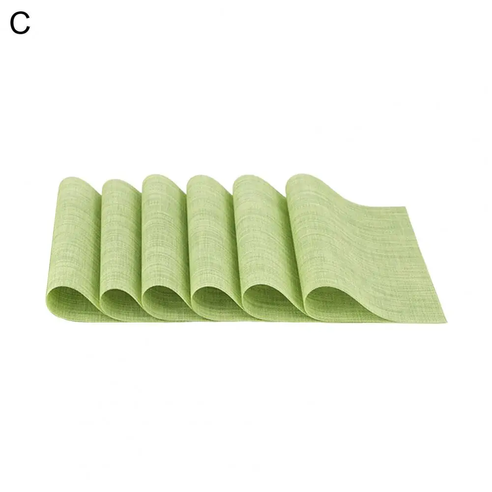 Pvc Table Placemats Reusable Dining Placemat Vinyl Woven Placemats Set for Restaurant Table Non Slip Heat Resistant