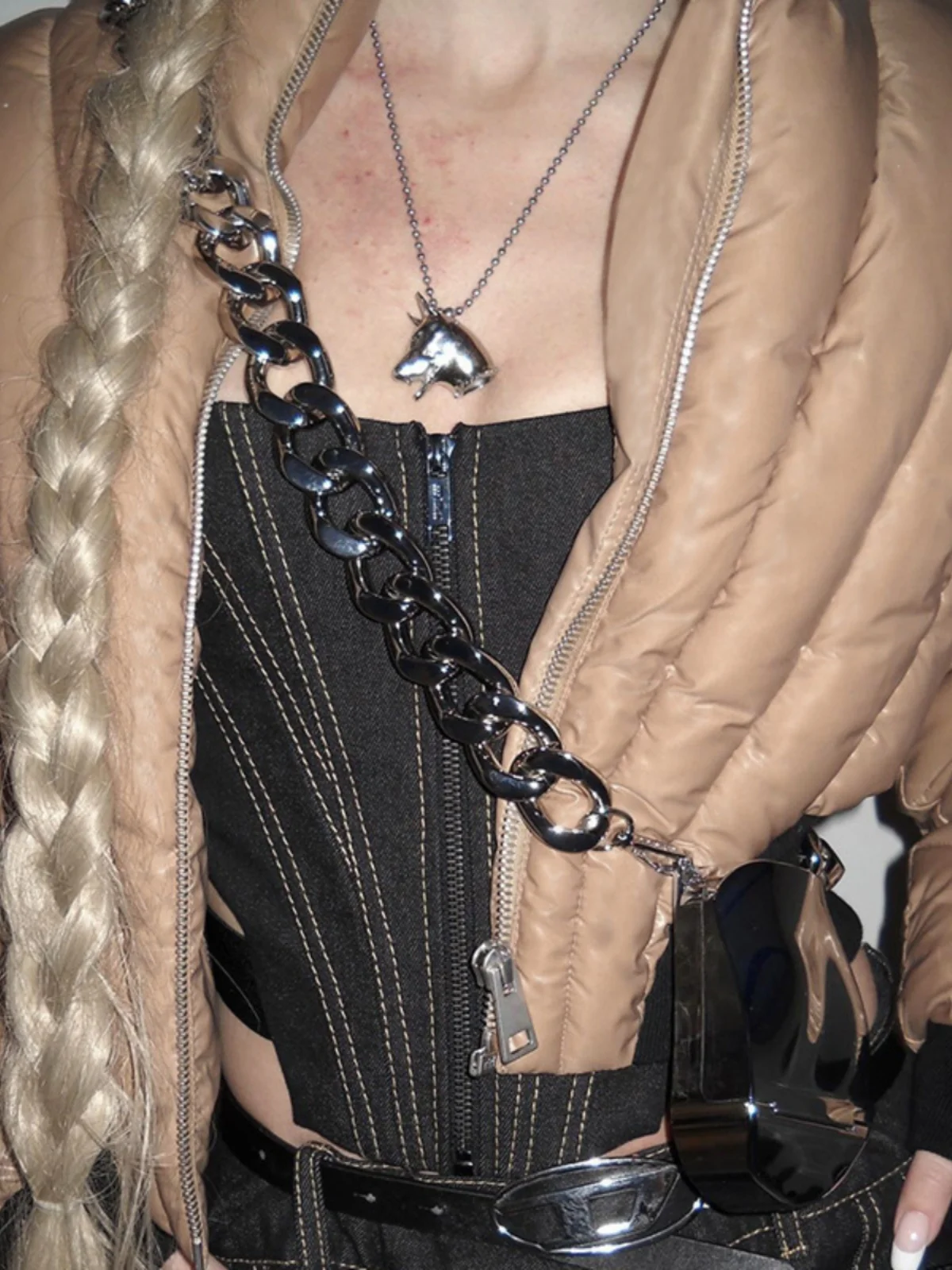 Capispalla da donna sexy lungo Sve in cotone caldo Jaet Street Sle Slim Fit Chiusura con cerniera Thiened Winter Faion