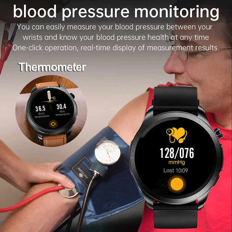 Xiaomi 2024 Blood Glucose Monitor Smart Watch Men Women ECG+PPG Body Temperature Blood Oxygen Heart Rate Health Sport Smartwatch