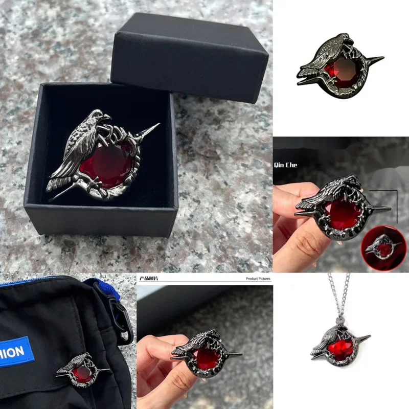 Liebe und Weltraum Qin che Krähe Brosche Halskette Nacht Punk Abzeichen Metall Brosche Box Spiel um Cosplay Zubehör Geschenk neu