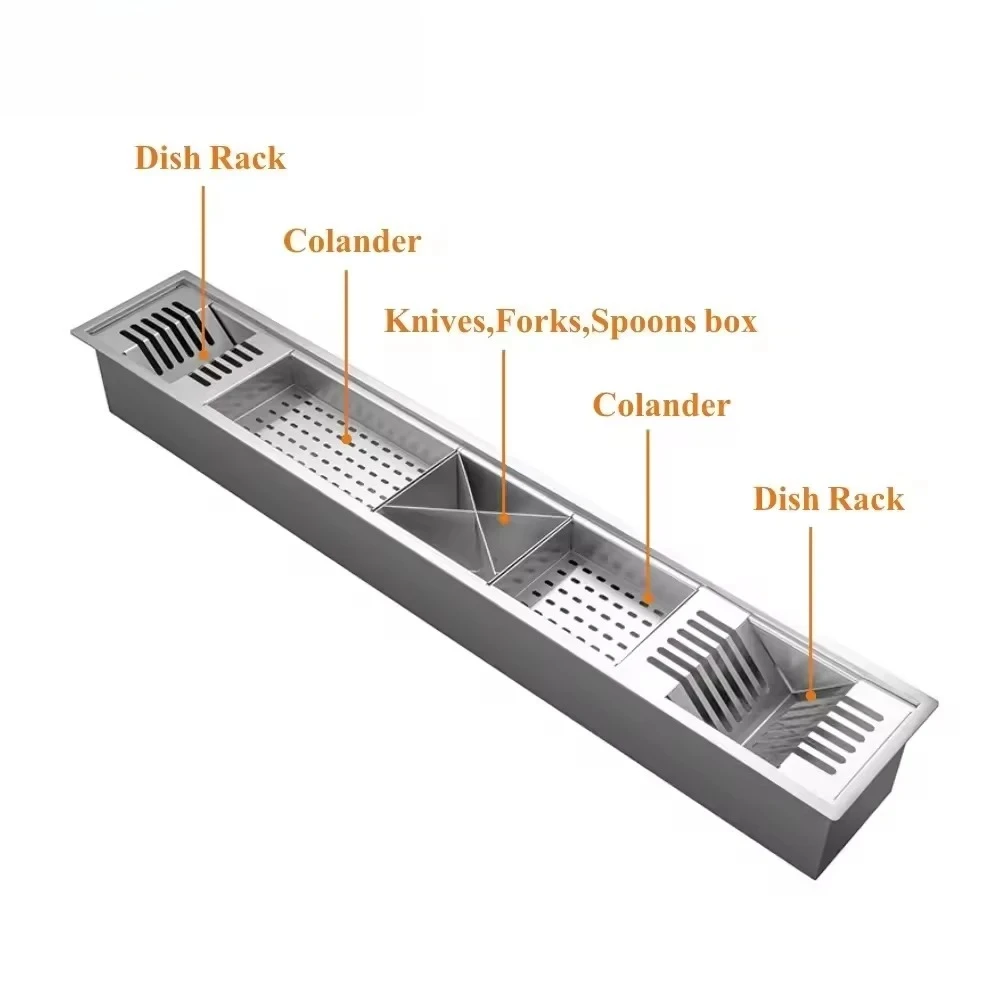 Stainless Steel Kitchen Counter Dish Drying Rack with Drainboard, Large Dish Drainer with Utensil Holder for Sink