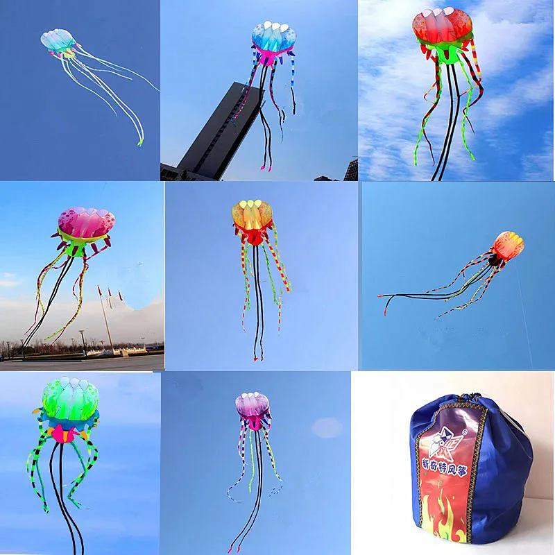 

free shipping jellyfish kite cometas de viento gigante latawiec profesjonalny kids outdoor toys new kite octopus reel kite surf