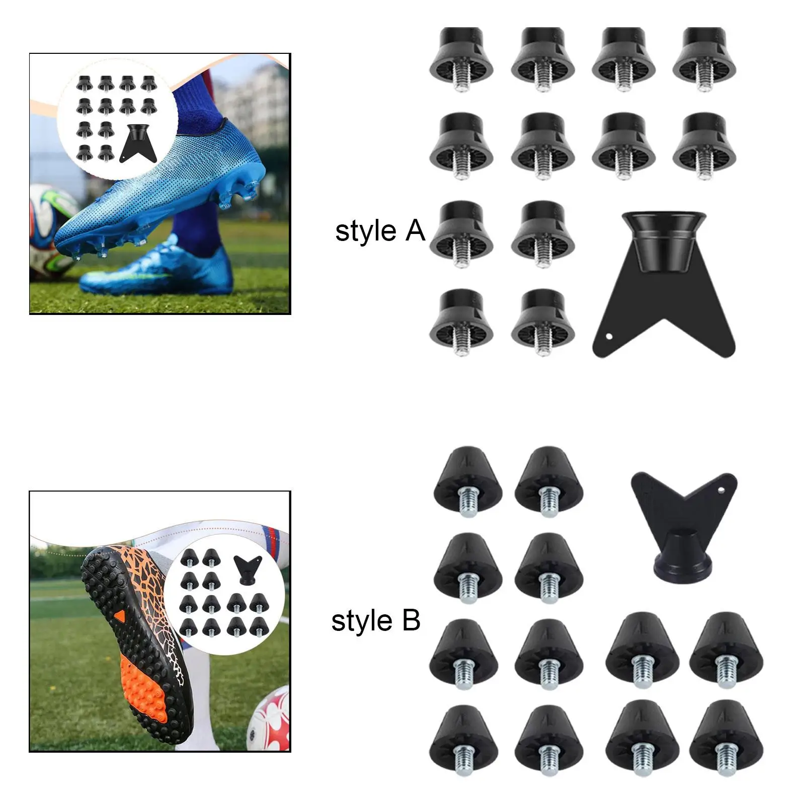 

Replacement Football Shoe Spikes Durable Nylon Studs with Wrench Kit for Outdoor Sports Sneakers Track