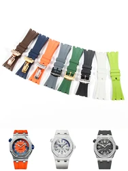 Non-Stick Gray Silicone Strap for Ap Royal Oak Offshore 15400 15202 15703 Waterproof Sweat-Proof Soft Comfortable Watchband 26mm