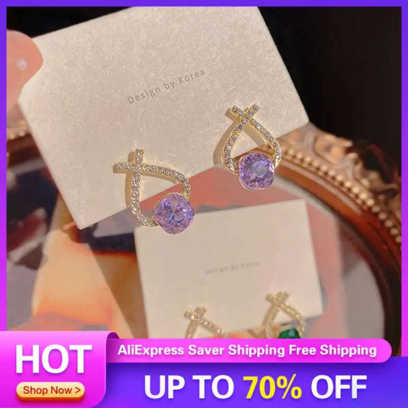 Cross Zirconia Earrings Fashion 5g Elegant Zirconia Earrings French Ins Style Earrings Cross Zircon Jewelry Best Selling Need