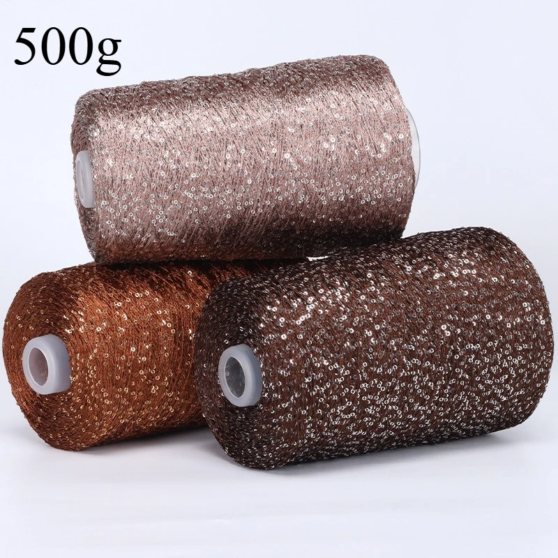 500 جرام عالية الجودة الماس حبة الغزل ، 2 مللي متر كثيفة مسافة قصيرة الترتر يتوهم الغزل ، DIY سترة سترة الملحقات خيط الكروشيه #1