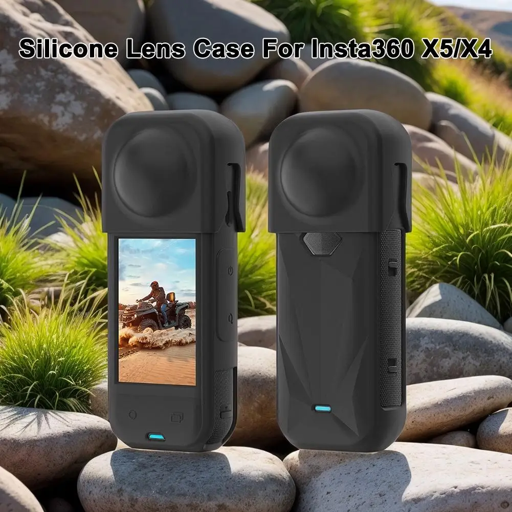 Black Version For Insta360 X5 Lens Body Cover Lens Protective Cover Anti Drop And Skin Friendly Silicone Protective Cover P7Y3