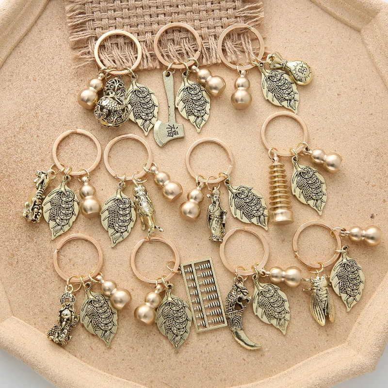 Цепочка с подвеской в виде листа, из чистой меди