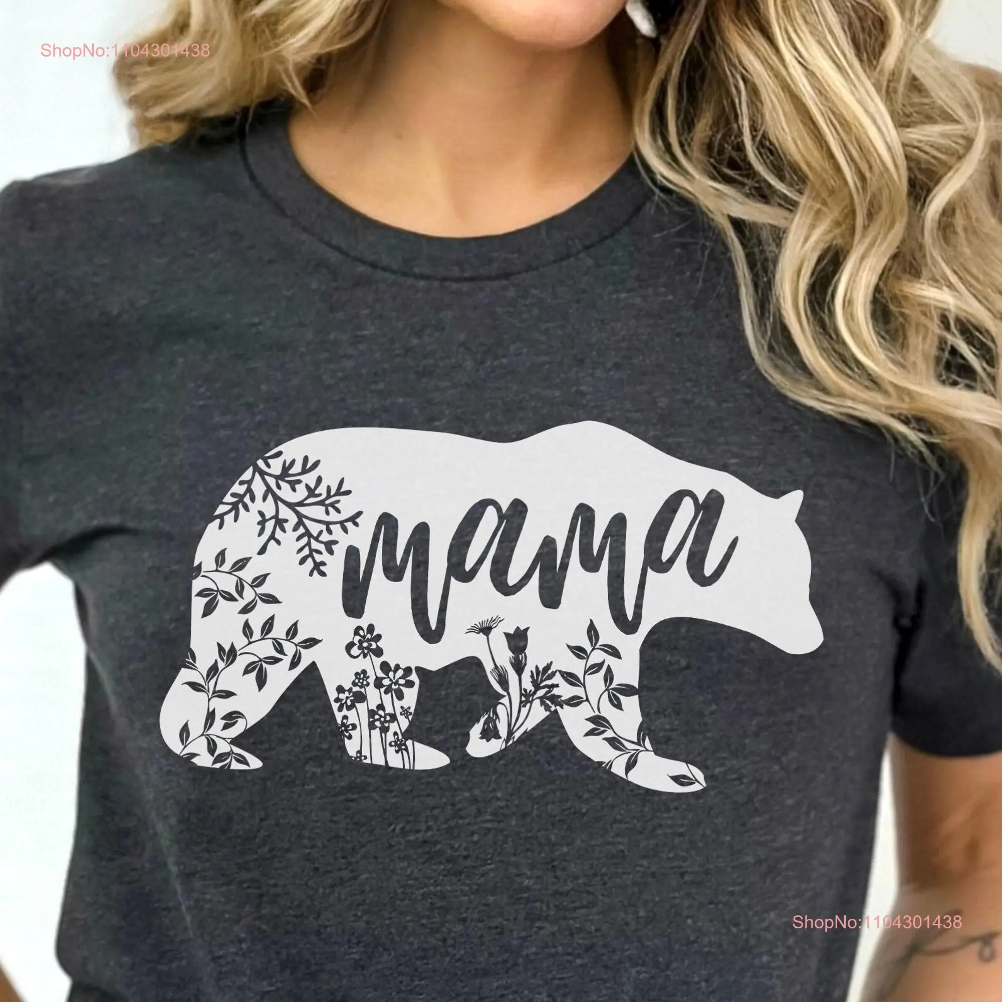 Mama Bear T Shirt Floral Mother s Day Cute Mom For Life long or short sleeves