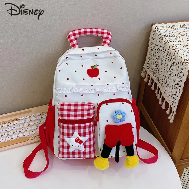 Disney Mickey New Student Backpack Fashion High Quality Women's Backpack Cartoon Large Capacity Women's Travel Backpack