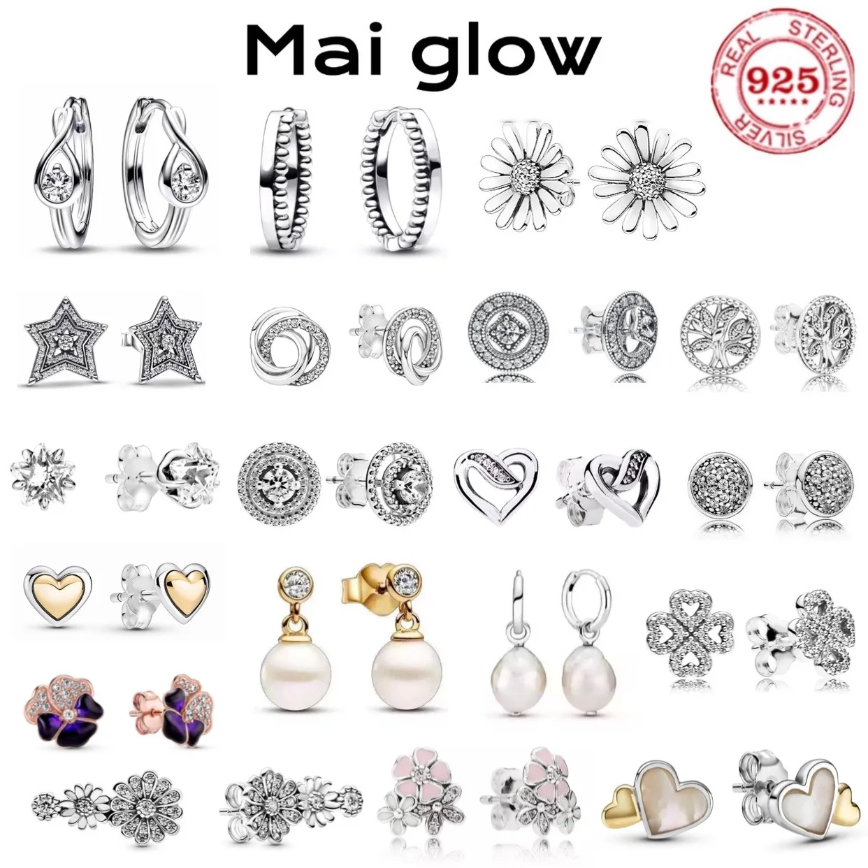 

Лидер продаж, модные серьги-подвески из 100% стерлингового серебра 925 пробы с любовью, клевером, семейным деревом, звездой и цирконом, женские вечерние изысканные ювелирные изделия, подарки