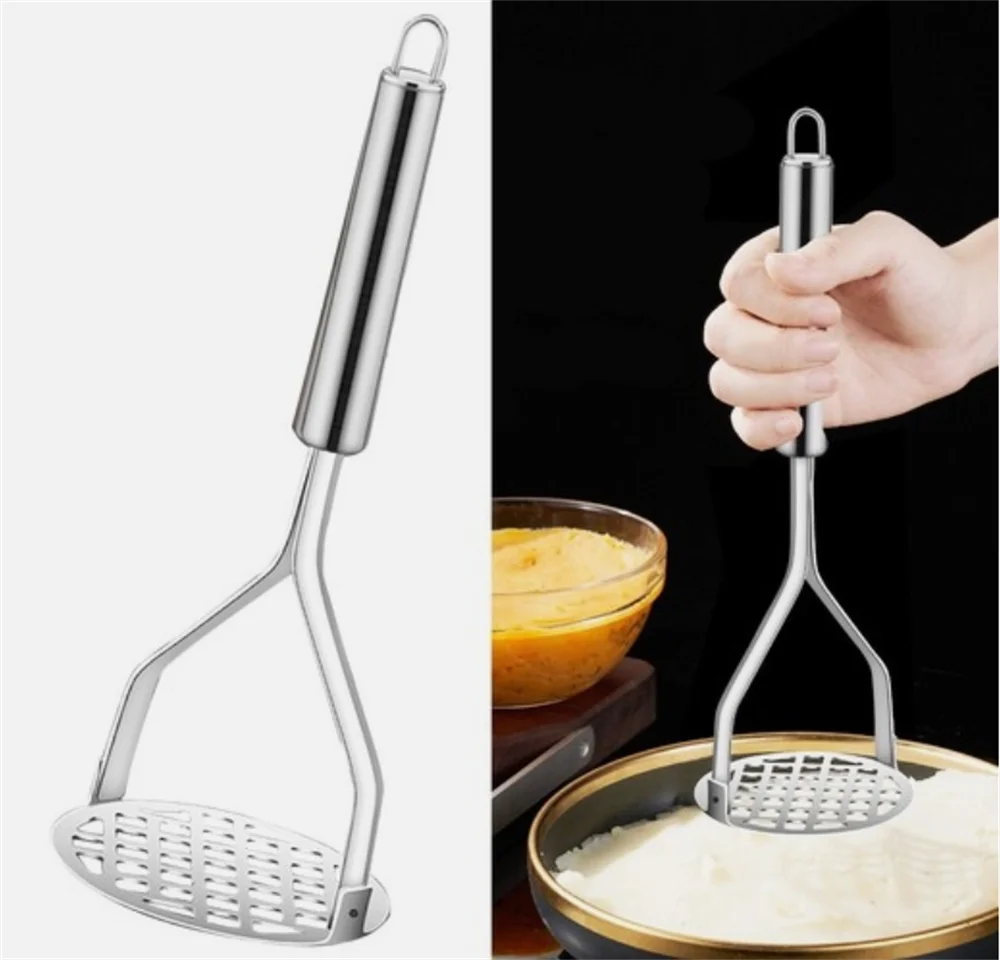 هراسة بطاطس من الفولاذ المقاوم للصدأ - أداة ضغط طين المطبخ لعصير الفاكهة، صانع هريس متعدد الأغراض