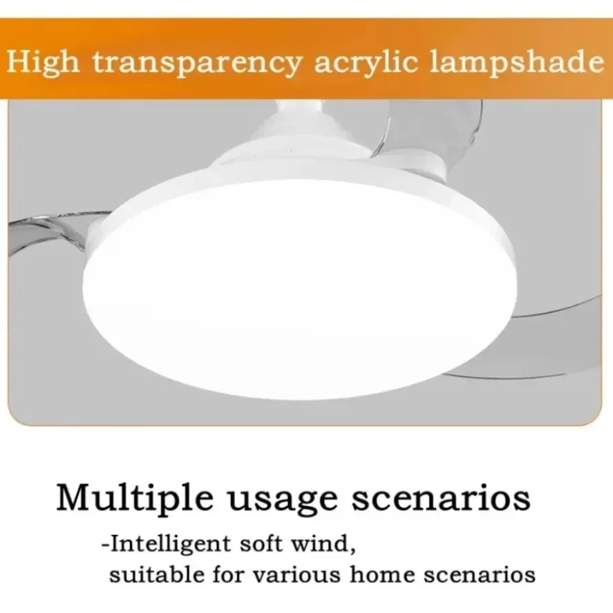 Silent Ceiling Fan Light E27 E14 B22 GU10 Base Remote Controlled Dimmable 3 Color LED Ceiling Fanlight for Living Room Bedroom image 6