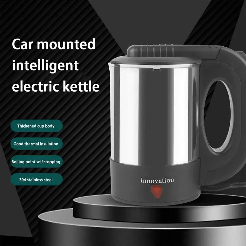 Car Electric Kettle 12V/24V 500ml Car Truck Heating Cup Automatic Shut off Coffee Mug Water Bottle Stainless Steel Water Heater