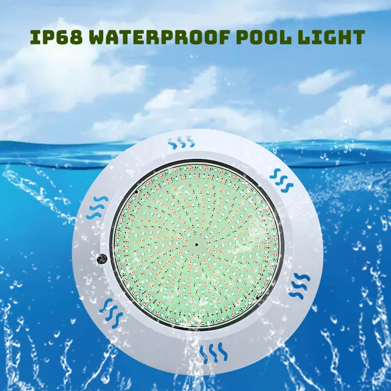 IP68 waterproof pool light landscape light ABS material resin filled, wall mounted RGB remote control, fountain outdoor lighting