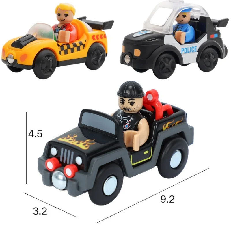 Holz Magnetische Zug Track Magnetische Autos Mehrzweck Fahrzeuge Kompatible Marke Holz Szene Track Auto Spielzeug Kinder Geschenke – Detail 3