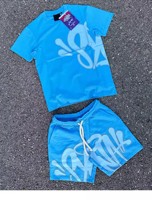 Trendy Sy Brand Print T-Shirt for Men Women Harajuku Hip Hop Shirt Shorta Pants Set Cotton Casual Trendy Tees Sports Pant Unisex