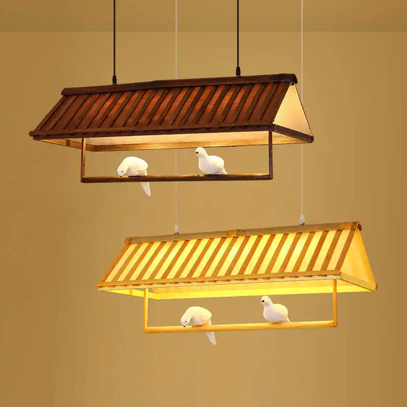 

Tea room bamboo art chandelier retro creative personality bar lamp shade restaurant catering shop homestay lamp