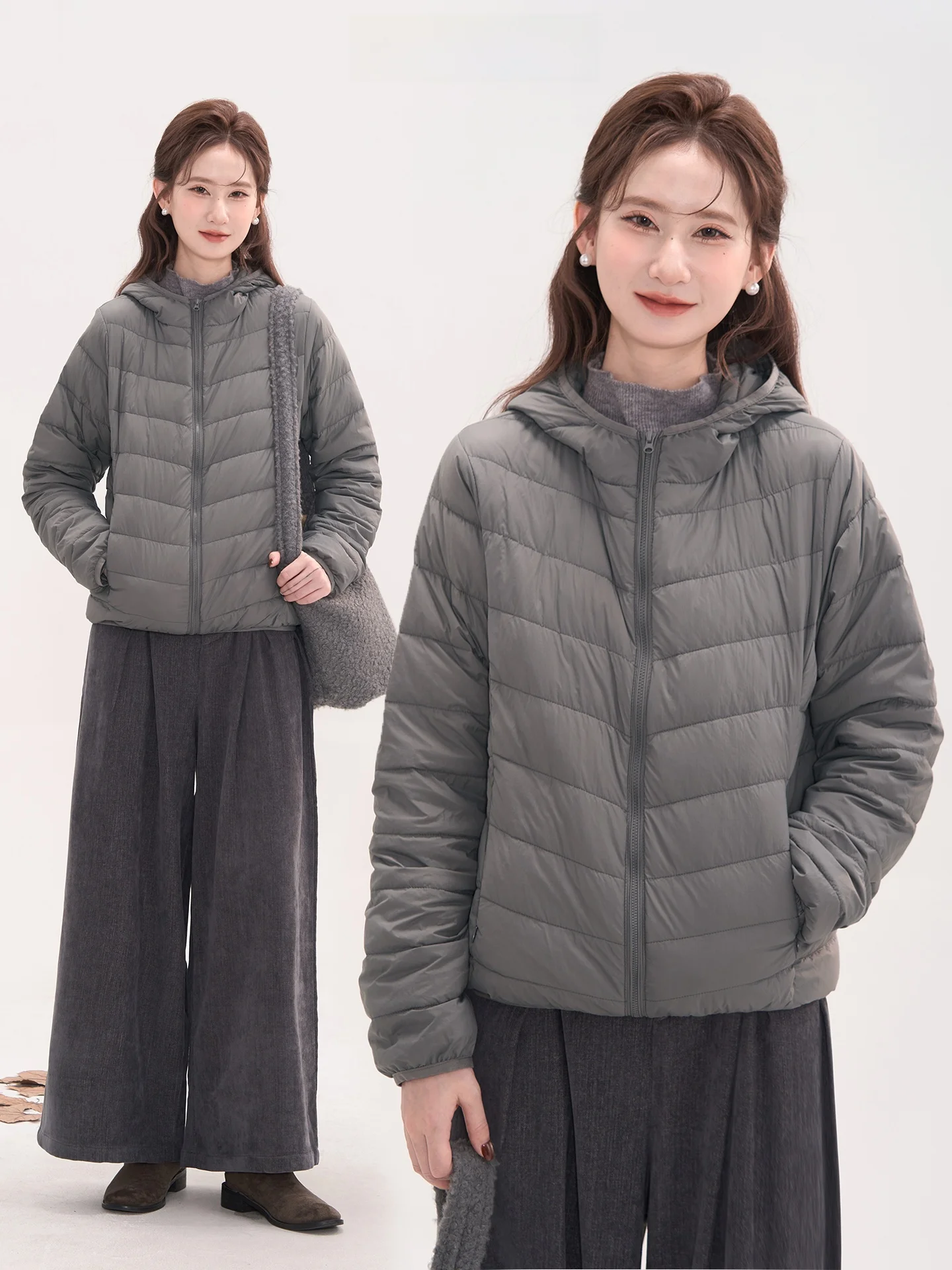 

Модная зимняя женская куртка Heme с капюшоном, приталенная, с ребристым узором, на пуху, теплая, с длинными рукавами