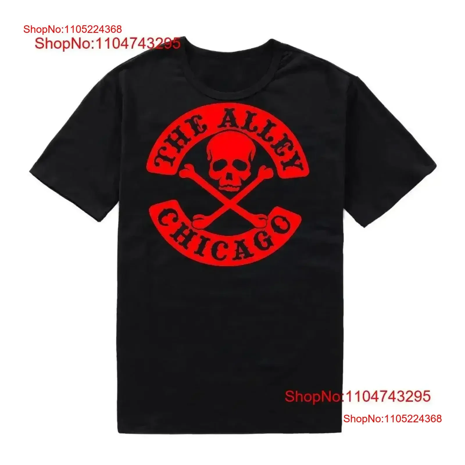 The Alley Chicago Classic Skull Crossbones T Shirt Red vintage Washed designer clothes Stretched Soft graphic Breathable homme