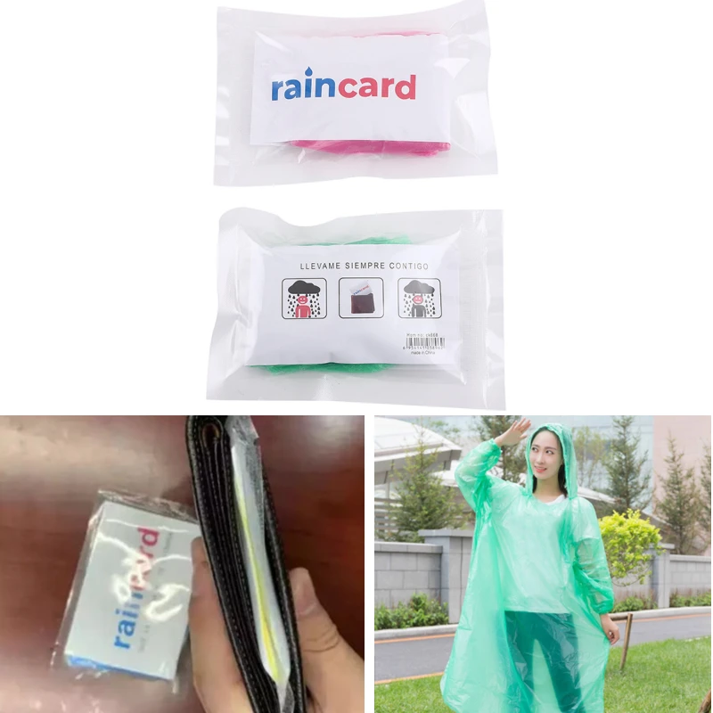 

Portable Disposable Raincoat Adult Emergency Waterproof Hood Poncho Travel Hiking Camping Rain Coat Unisex Rainwear Raincard