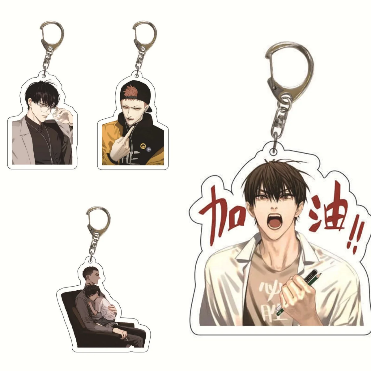 Hot Anime 19 Days Acrylic Keychain Pendant Old Xian Hetian Jian Yi BL Cartoon Figures Keyrings Holder Bag Car Jewelry Gifts