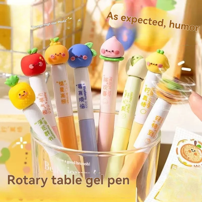 

4PC Gel pen Decompression Rotating pen Rotating Core Neutral pen Smooth and Fast Styling pen Dry Brush Question pen Stationery