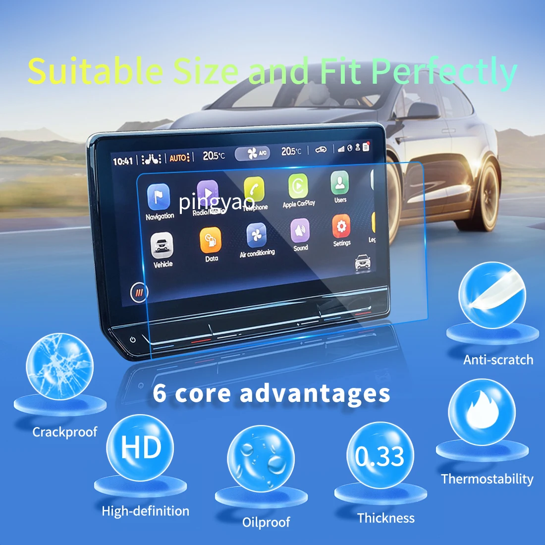 Car Sticker Screen Protector Navigation Display Tempered Glass Protective Film Car Accessories Vehicle Cupra Formentor PHEV 24