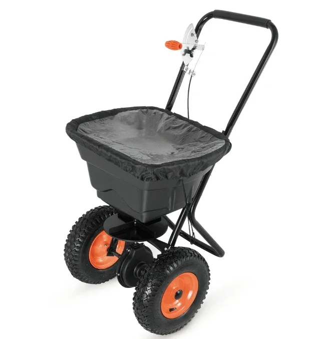 80 LB (36 KG) Deluxe Heavy-Duty Walk-Behind Commercial Broadcast Spreader Pre-Assembled with Pneumatic Tires