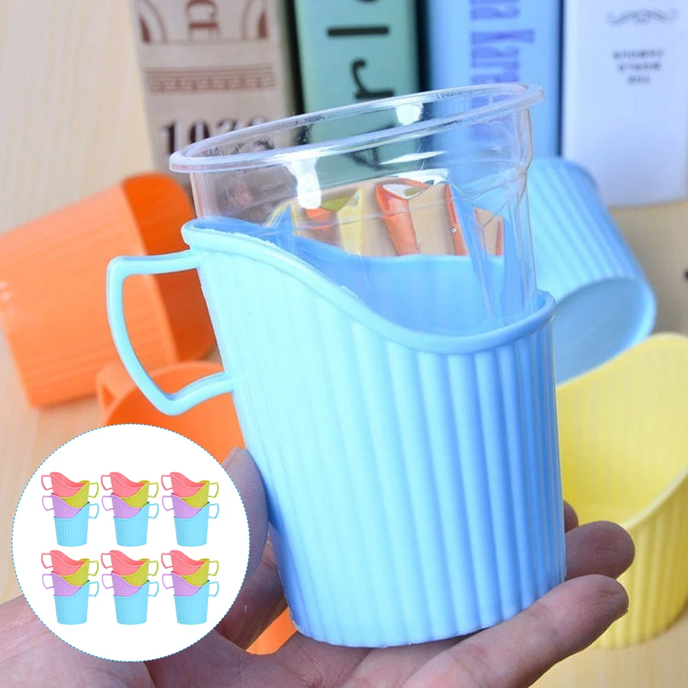 

24 Pcs Insulated Anti Scald Cup Holder for Disposable Cups Great Protection Temperature Insulation Fits Standard Cups