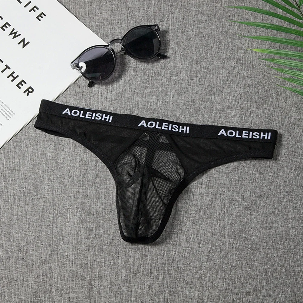 Men Sexy See Through Mesh Underwear Briefs Panties Bikini Shorts Lingerie Underpants Invisible Breathable U-shaped Male Briefs